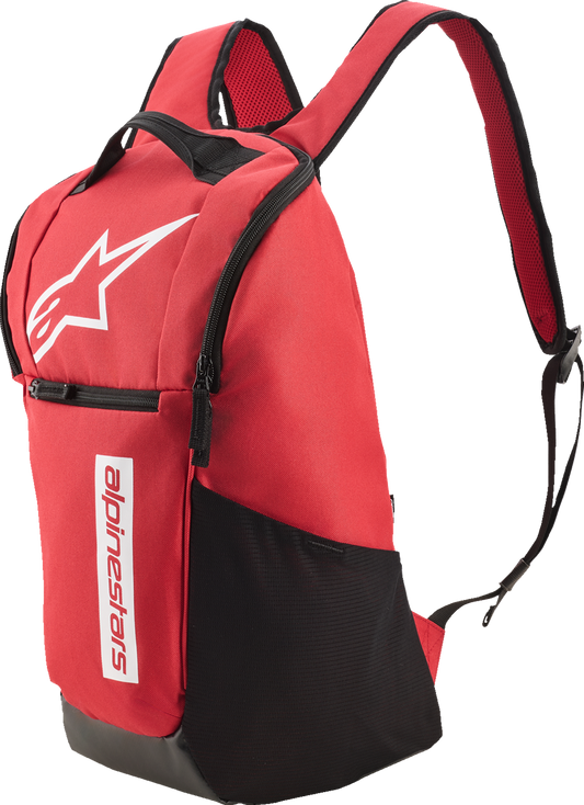 Alpinestars Defcon V3 Backpack - Red/White, Compact 13.6 L Daily Pack with Padded Laptop Sleeve - Kelly Motorsports