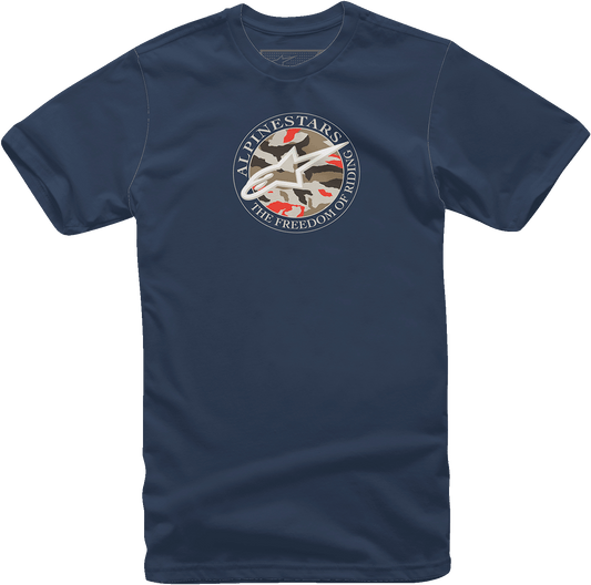 Alpinestars Dot Camo T-Shirt - Navy Medium - Part Number 12137266070M - Kelly Motorsports