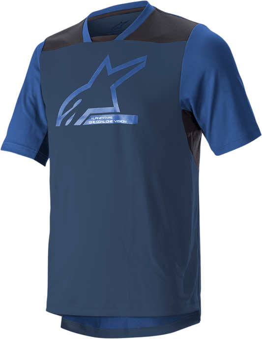 Alpinestars Drop 6.0 V2 Short-Sleeve Jersey - Midnight Blue and Black - Medium - Kelly Motorsports