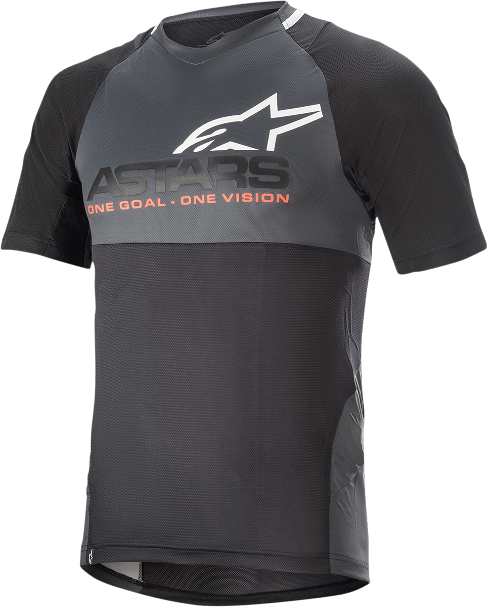 Alpinestars Drop 8.0 Short-Sleeve Jersey for Enduro Riding - Black/Coral, Small - Kelly Motorsports
