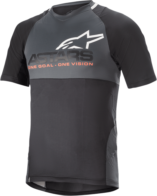 Alpinestars Drop 8.0 Short-Sleeve Jersey for Enduro Riding - Black/Coral, Small - Kelly Motorsports