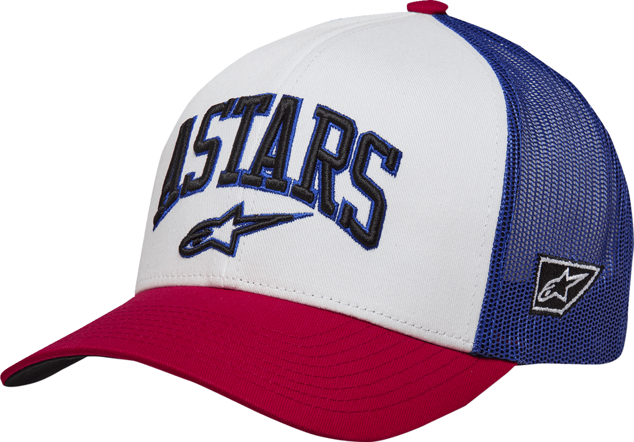 Alpinestars Dunker Hat - White/Red/Blue, One Size - Part 1214-81717-2372 - Kelly Motorsports