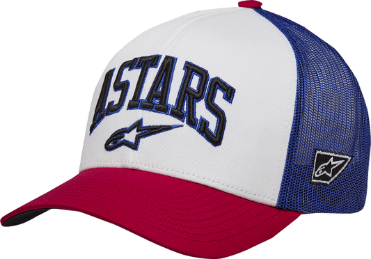 Alpinestars Dunker Hat - White/Red/Blue, One Size - Part 1214-81717-2372 - Kelly Motorsports