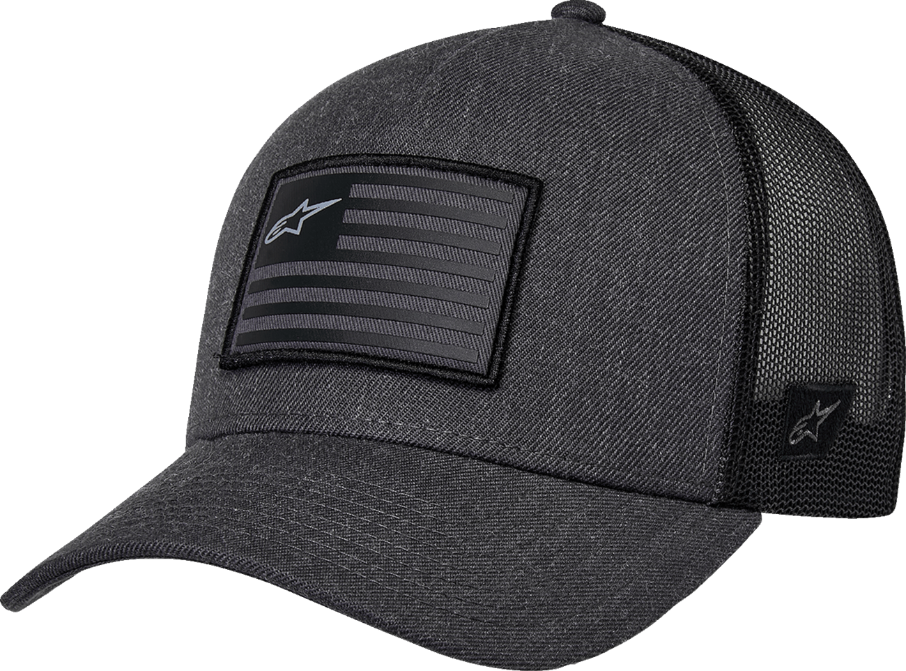 Alpinestars Flag Heather Charcoal and Black Snapback Hat - Part Number 1211-81013-1910-OS - Kelly Motorsports