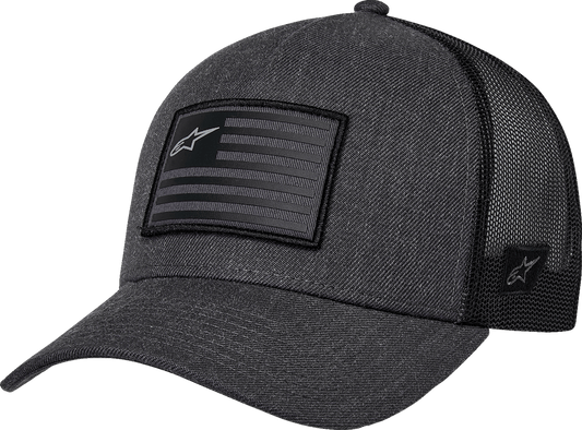 Alpinestars Flag Heather Charcoal and Black Snapback Hat - Part Number 1211-81013-1910-OS - Kelly Motorsports