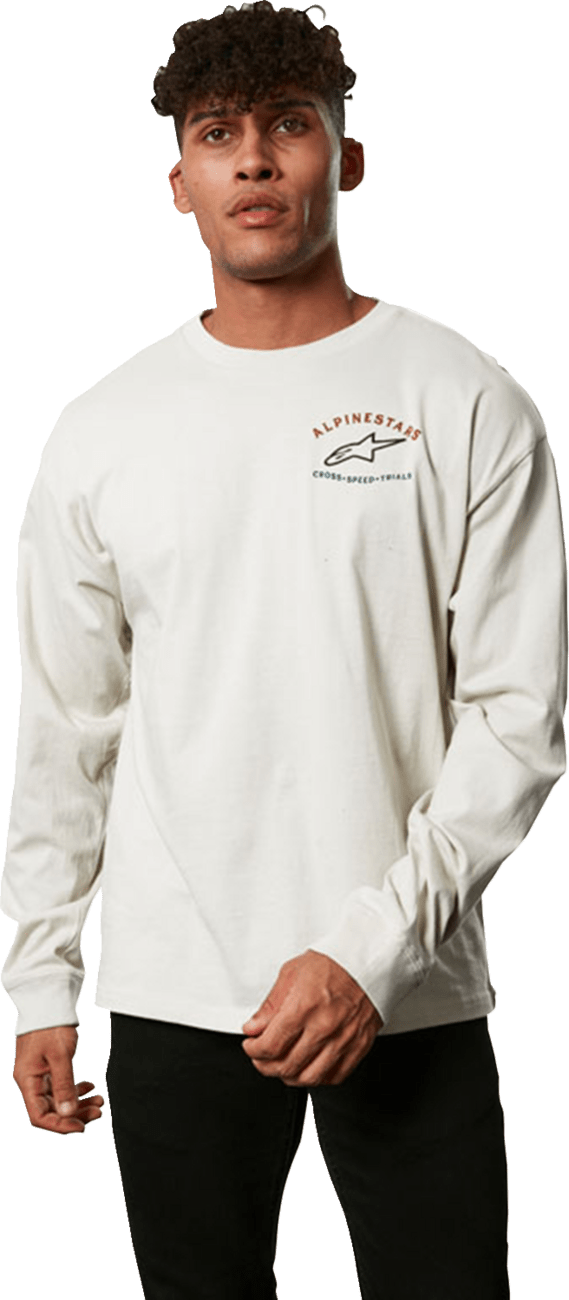 Alpinestars Full Face Long-Sleeve T-Shirt in Off White – Part Number 123371200204L - Kelly Motorsports