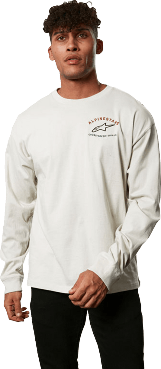 Alpinestars Full Face Long-Sleeve T-Shirt in Off White – Part Number 123371200204L - Kelly Motorsports