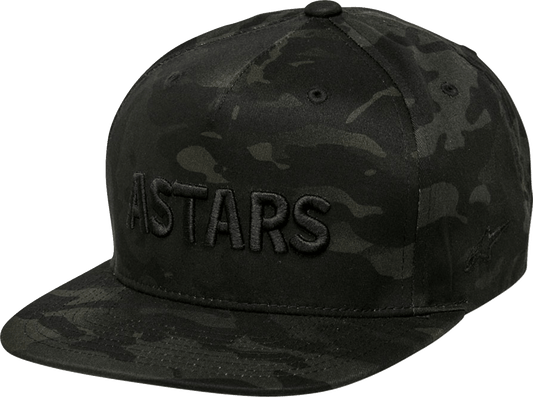 Alpinestars Gillis Hat - Black/Black One Size - Durable Twill Camo Cap with Embroidered Details - Kelly Motorsports