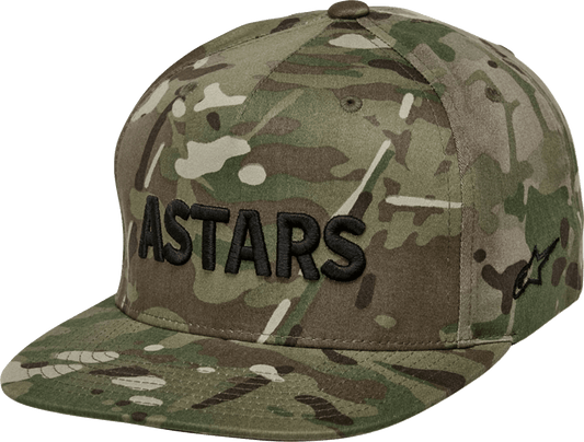 Alpinestars Gillis Hat - Green and Black Twill Camouflage with 3D Embroidered ASTARS Logo and Structured Crown - Kelly Motorsports