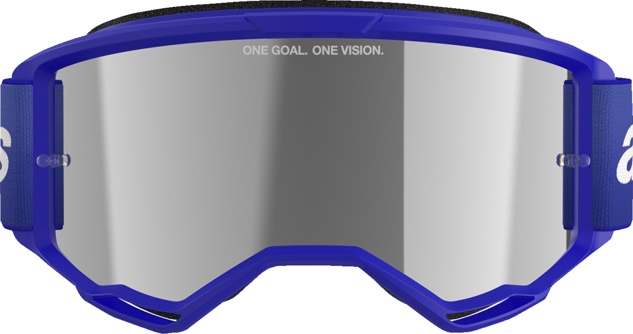 Alpinestars GOGGLES Vision 3 Goggle - Blue with Silver Mirror Lens, Part 5103225 - 7266 - Kelly Motorsports
