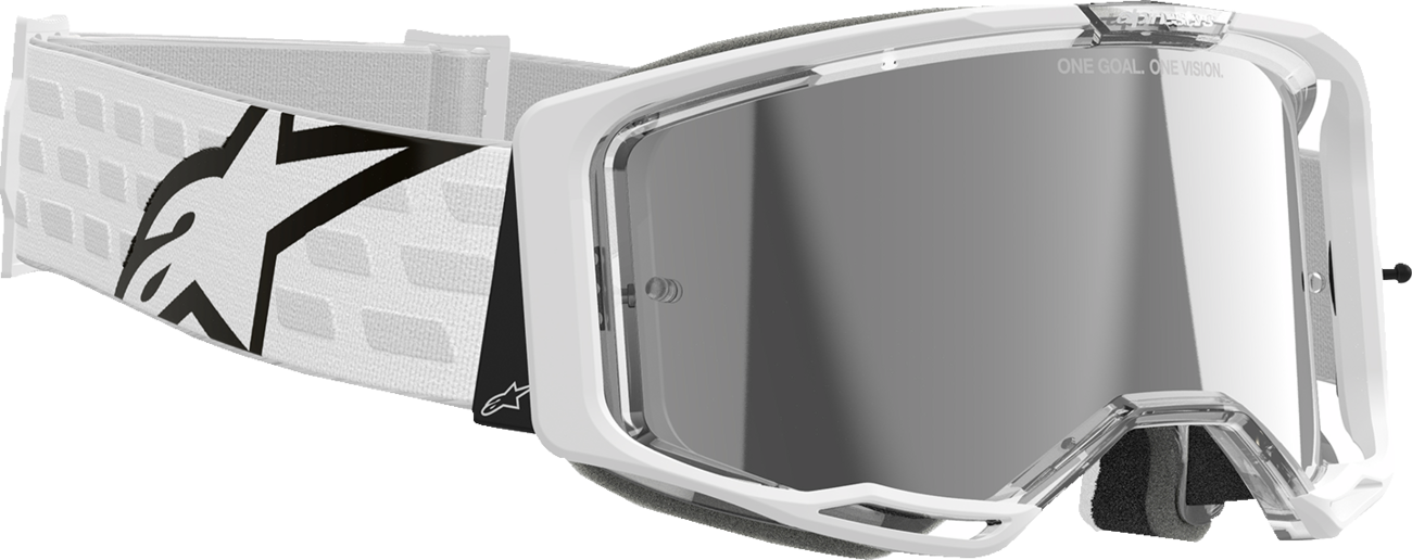 Alpinestars GOGGLES Vision 8 Goggle - White Frame with Silver Mirror Lens, Part 5101625 - 2055 - Kelly Motorsports