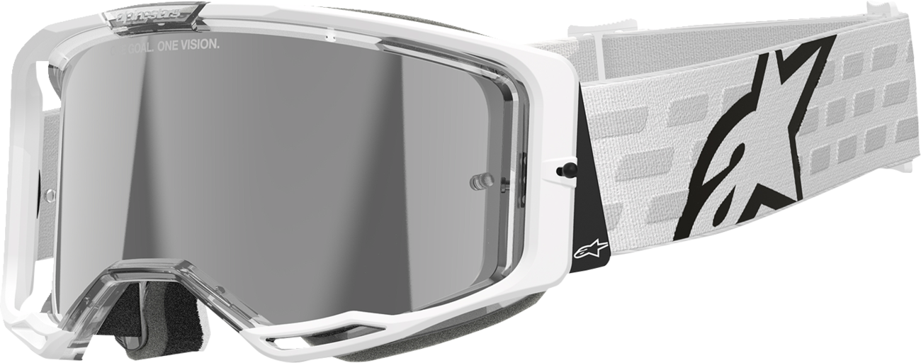 Alpinestars GOGGLES Vision 8 Goggle - White Frame with Silver Mirror Lens, Part 5101625 - 2055 - Kelly Motorsports