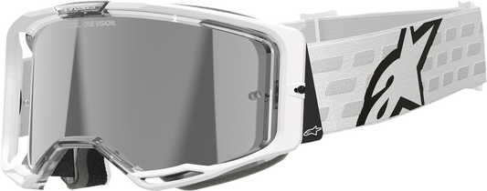 Alpinestars GOGGLES Vision 8 Goggle - White Frame with Silver Mirror Lens, Part 5101625 - 2055 - Kelly Motorsports