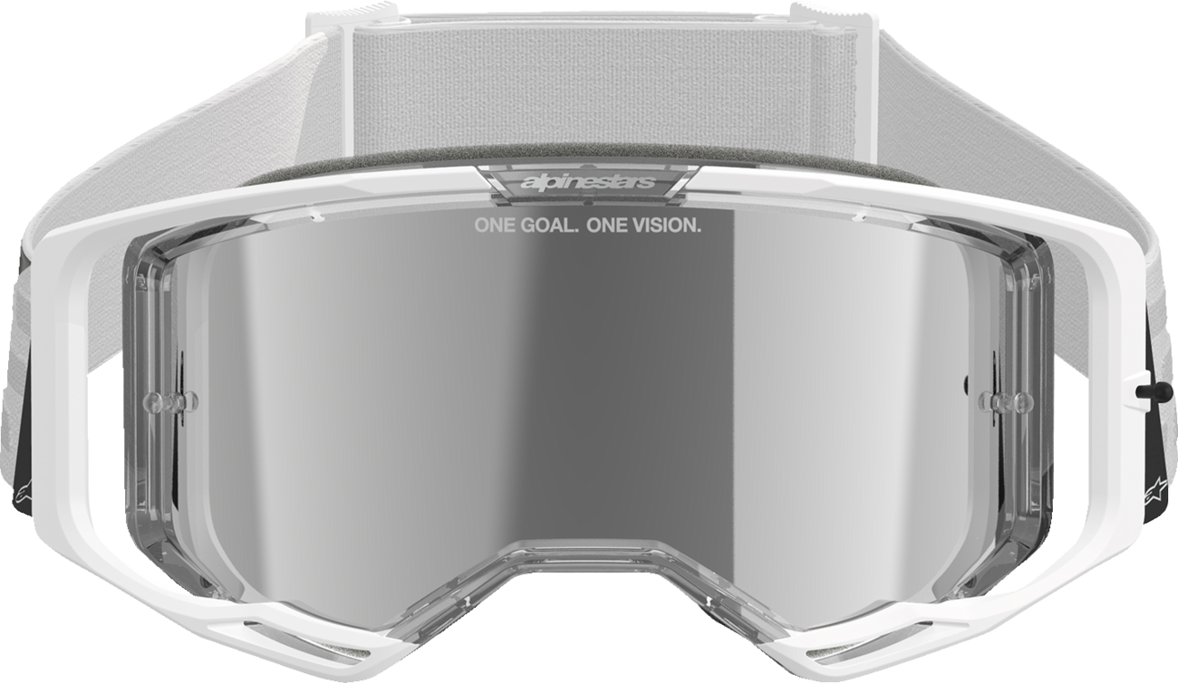 Alpinestars GOGGLES Vision 8 Goggle - White Frame with Silver Mirror Lens, Part 5101625 - 2055 - Kelly Motorsports