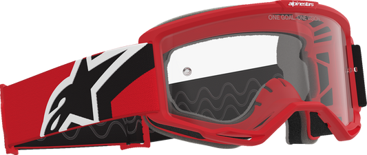 Alpinestars GOGGLES Vision OTG Goggle - Red/Black/White with Clear Lens, Part 5100726 - 3163 - Kelly Motorsports