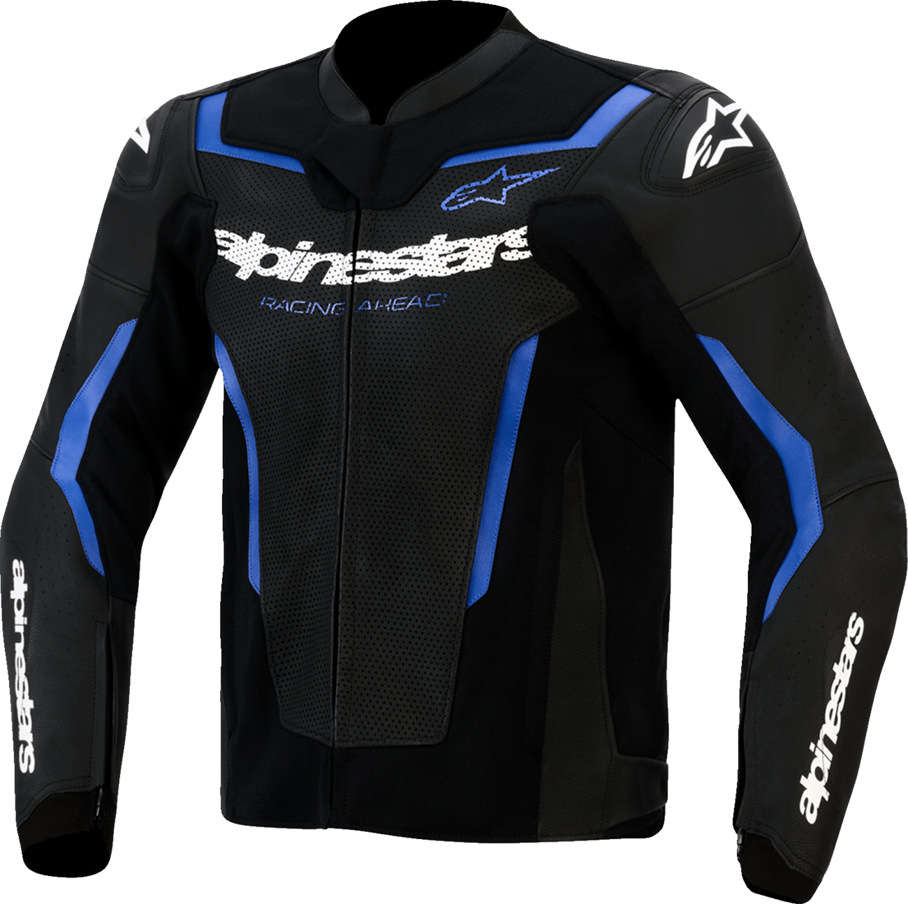 Alpinestars GP Force v2 Leather Airflow Jacket – Black/Metallic Blue, US 44 / EU 54, Part 3100326-1591-54 - Kelly Motorsports