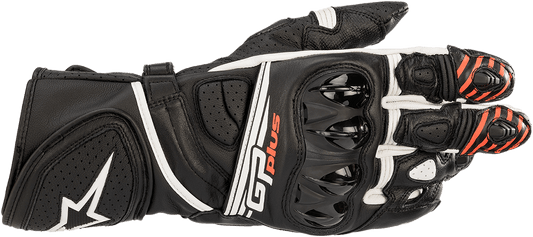 Alpinestars GP Plus R v2 Gloves - Black/White, Size 3XL - Enhanced Protection and Comfort - Kelly Motorsports