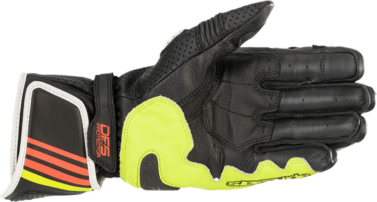 Alpinestars GP Plus R v2 Gloves - Metallic Gray, Black, Fluo Yellow & Red, Small (Part No. 3556520-9135-S) - Kelly Motorsports