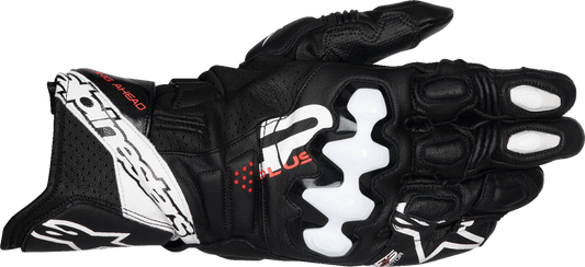 Alpinestars GP Plus R V3 Leather Gloves - Black and White, Medium (Part 3550825-12-M) - Kelly Motorsports