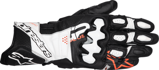Alpinestars GP Plus R V3 Leather Gloves - Black/White/Fluo Red, Size XL (Part 3550825-1231-XL) - Kelly Motorsports