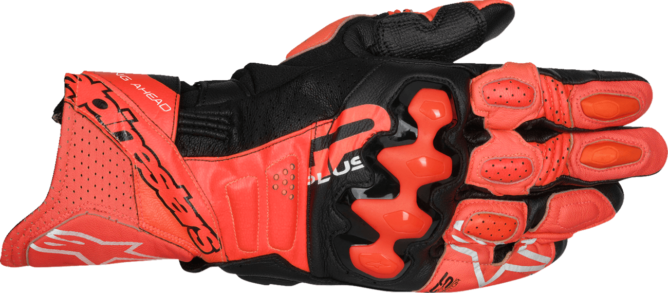 Alpinestars GP Plus R V3 Leather Gloves - Bright Red, Fluo Red & Black, Size Large (Part 3550825-3097-L) - Kelly Motorsports