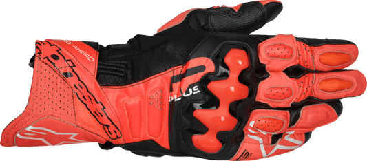 Alpinestars GP Plus R V3 Leather Gloves - Bright Red/Fluo Red/Black, Medium (Part No. 3550825-3097-M) - Kelly Motorsports