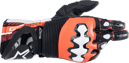 Alpinestars GP Pro R4 Gloves - Black, Fluorescent Red & White, Medium - Kelly Motorsports