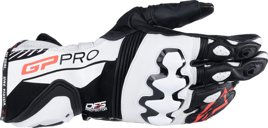 Alpinestars GP Pro R4 Gloves - Black/White, 3XL - High-Performance Racing Gauntlet Gloves - Kelly Motorsports