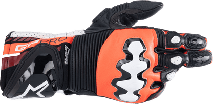 Alpinestars GP Pro R4 Racing Gloves - Black, Fluo Red & White, Size XL (Part 3556724-1321-XL) - Kelly Motorsports