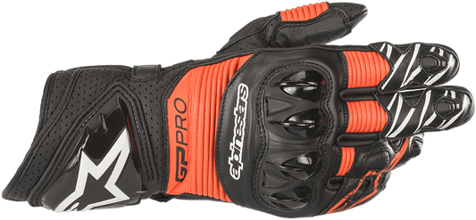 Alpinestars GP Pro RS3 Gloves - Black/Fluo Red, Large, Part Number 3556922-1030-L - Kelly Motorsports