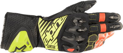 Alpinestars GP Tech V2 S Gloves - Black, Fluo Yellow, White, Fluo Red - Medium - Kelly Motorsports
