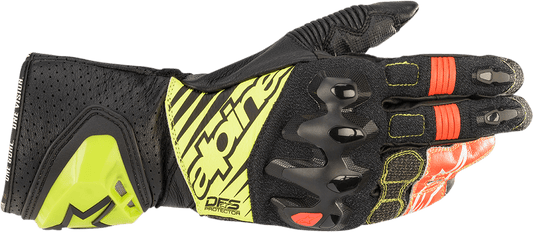 Alpinestars GP Tech V2 S Gloves - Black, Fluo Yellow, White, Fluo Red - Medium - Kelly Motorsports