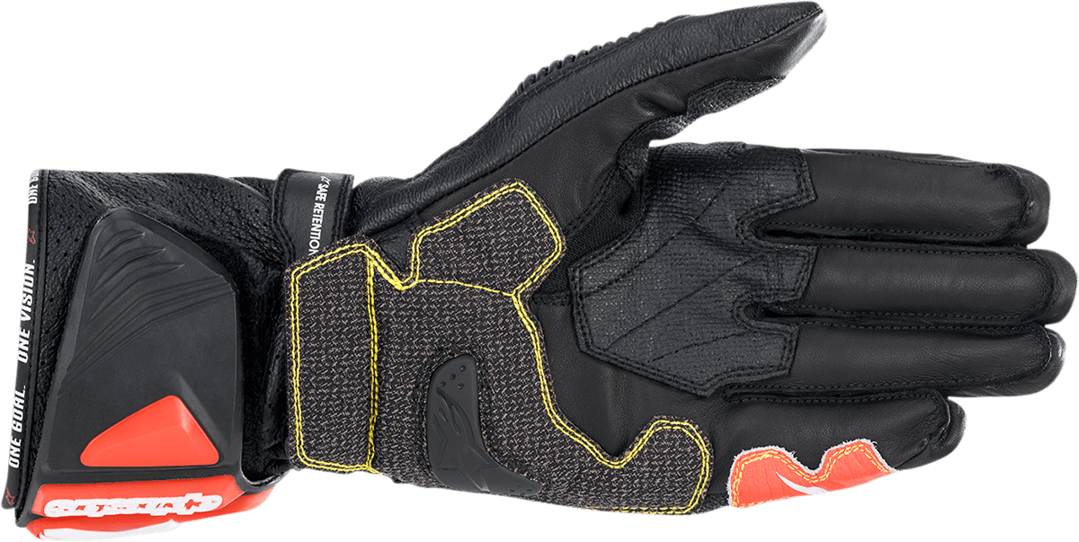 Alpinestars GP Tech V2 S Gloves - Black, White & Fluo Red, Large - Part 3556422-1231-L - Kelly Motorsports