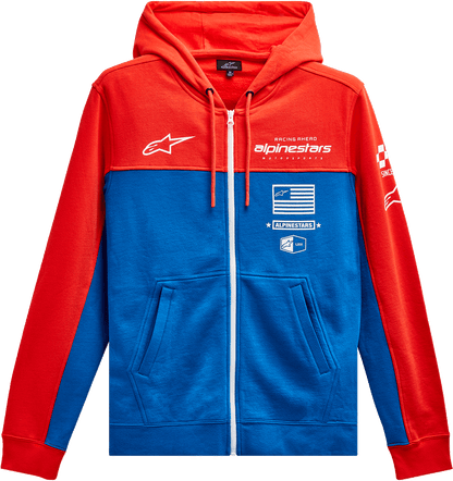 Alpinestars H Block Hoodie - Warm Red/Bright Blue XL - Part Number 1213510703171XL - Kelly Motorsports