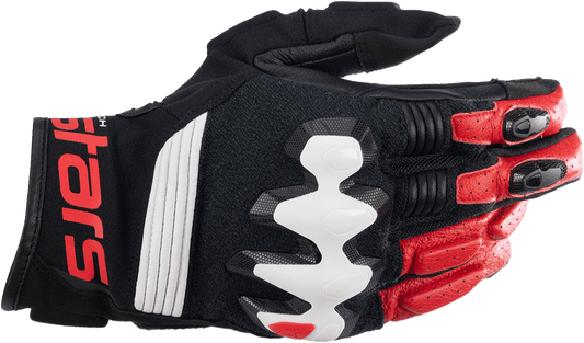 Alpinestars Halo Gloves Black/White/Bright Red - Size XL (Part Number 3504822-1304-XL) - Kelly Motorsports