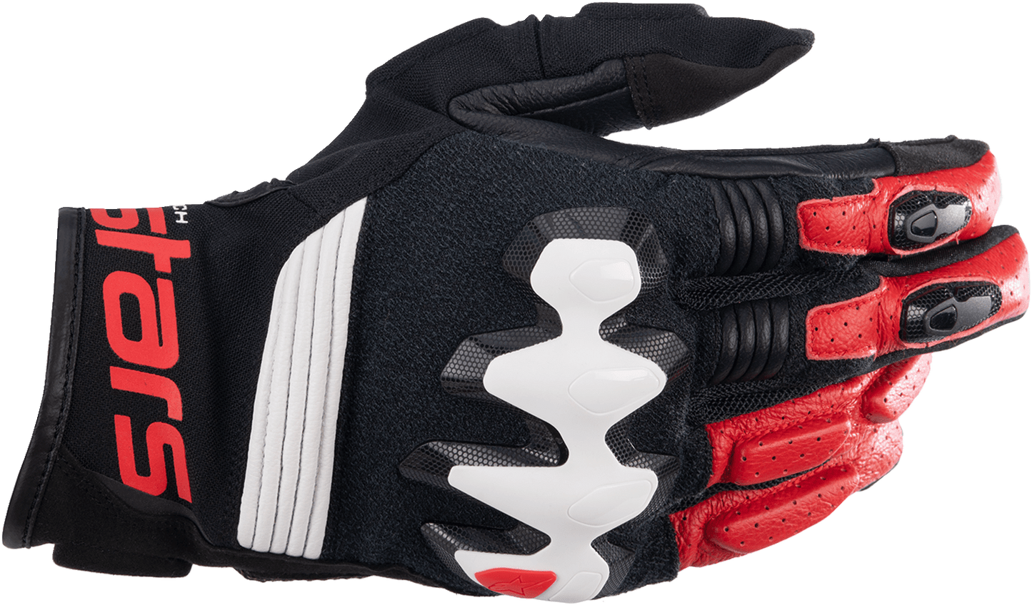 Alpinestars Halo Gloves - Medium Black, White & Bright Red - Part 3504822-1304-M - Kelly Motorsports