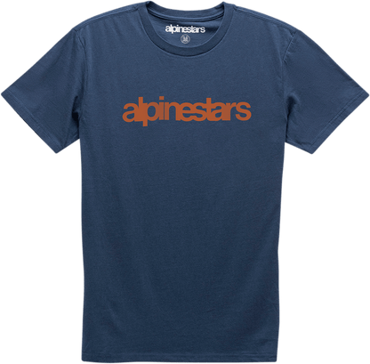 Alpinestars Heritage Word T-Shirt - Navy/Red, Size XL - Comfortable Premium Cotton Tee - Kelly Motorsports