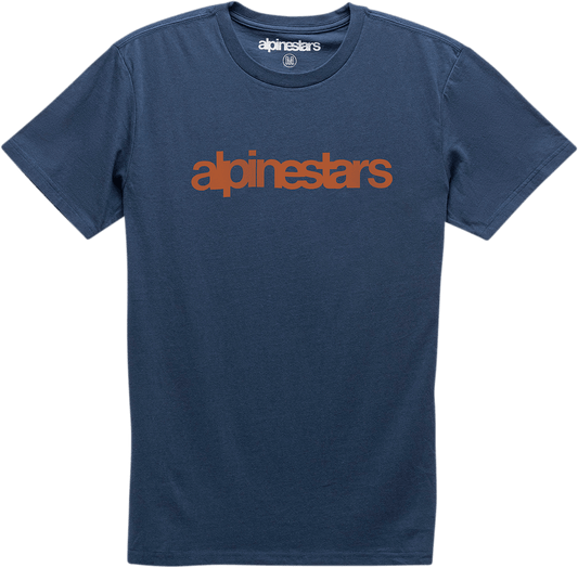 Alpinestars Heritage Word T-Shirt - Navy/Red, Size XL - Comfortable Premium Cotton Tee - Kelly Motorsports