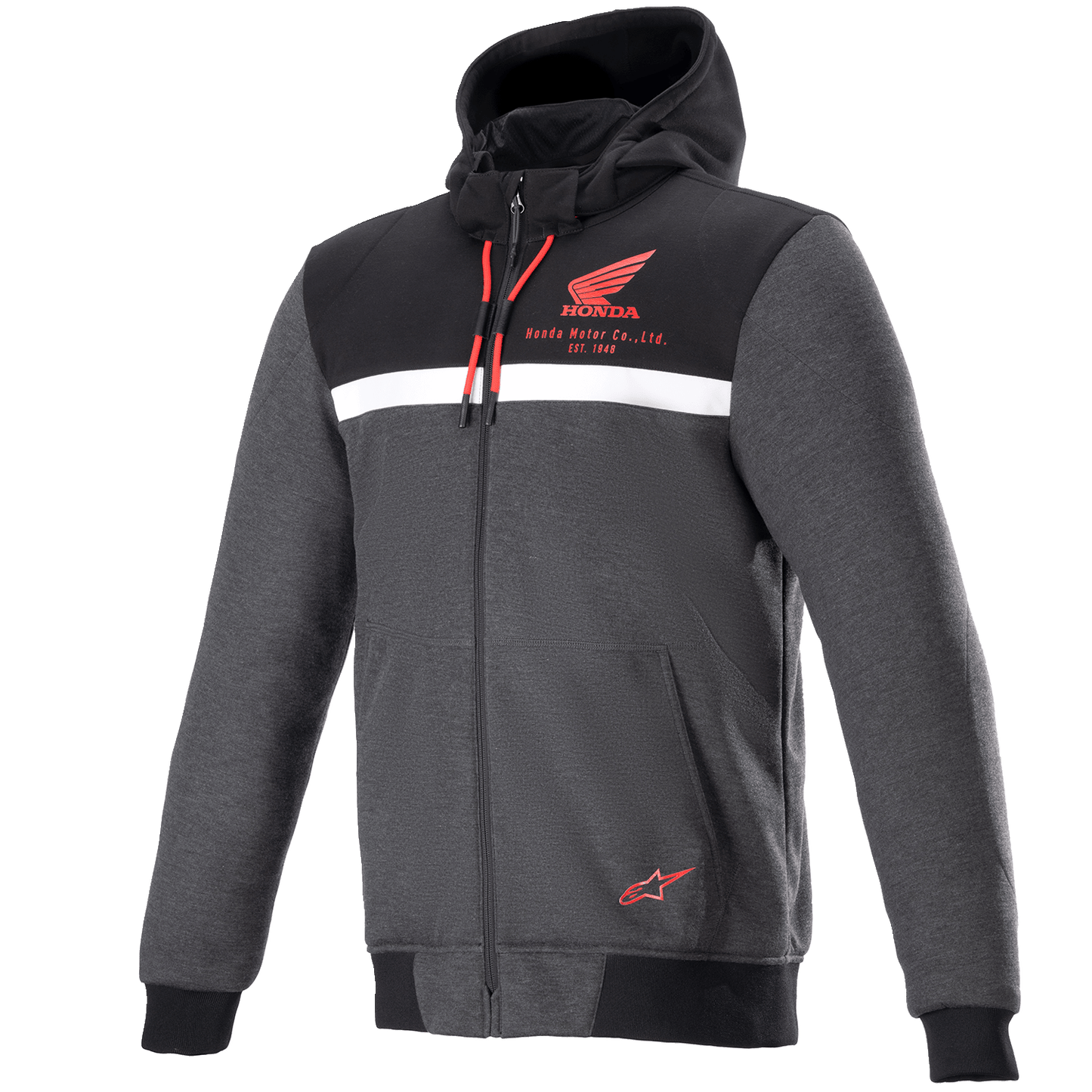 Alpinestars Honda Chrome Street Hoodie Black/Gray/Red 4201323-1908 - Kelly Motorsports