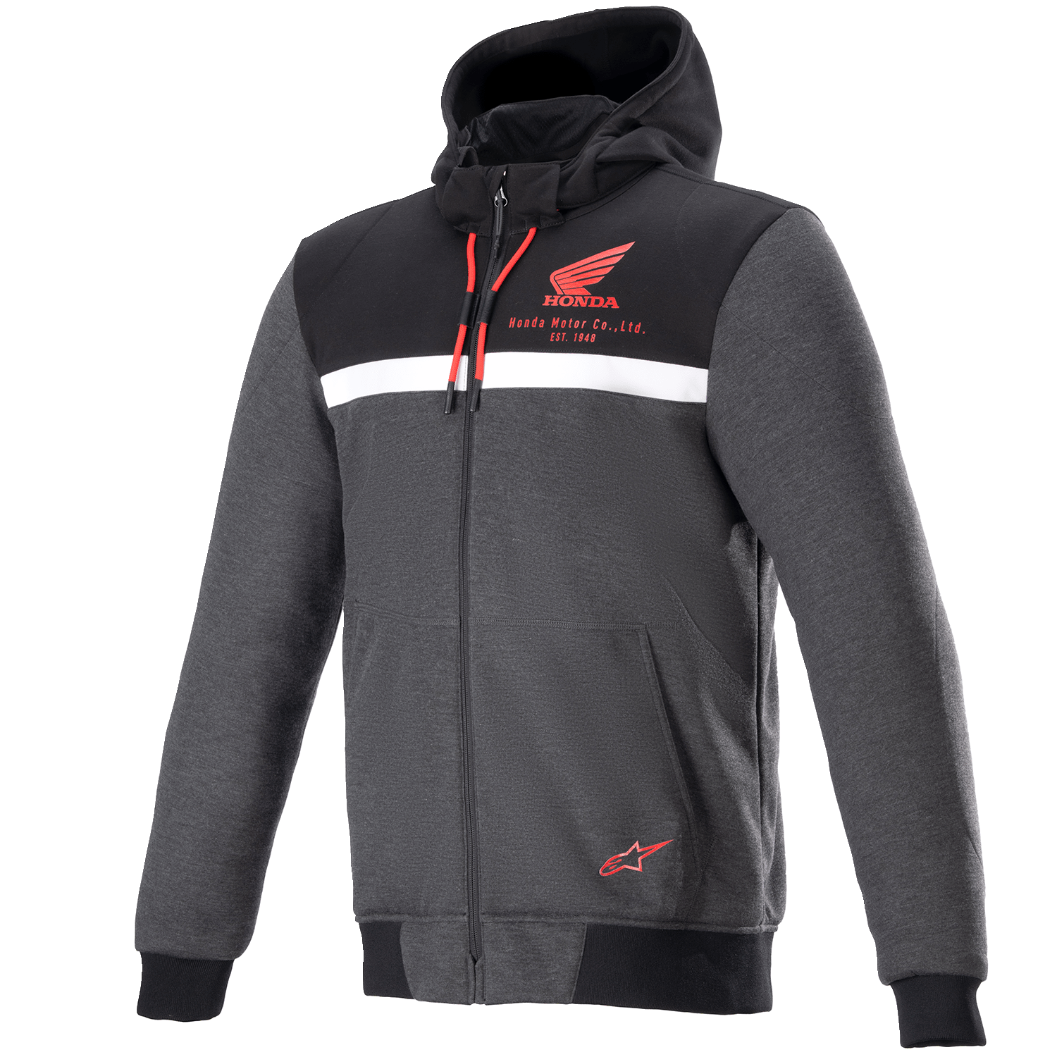 Alpinestars Honda Chrome Street Hoodie Black/Gray/Red 4201323-1908 - Kelly Motorsports