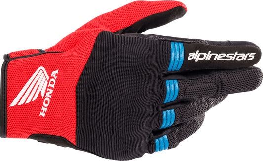 Alpinestars Honda Copper Gloves 3XL - Black, Bright Red, Blue - Part Number 3568321-1317 - Kelly Motorsports