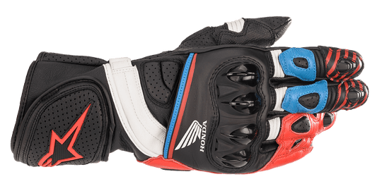 Alpinestars Honda GP Plus R v2 Gloves - Black, Bright Red & Blue, 2XL (Part Number 3556321-1317-2X) - Kelly Motorsports