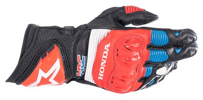 Alpinestars Honda GP Pro R3 Gloves 2XL - Black, Bright Red & Blue - Part 3556223-1317-2X - Kelly Motorsports
