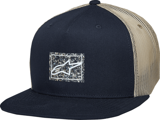 Alpinestars Mackinic Trucker Hat - Navy and Khaki, One Size, Recycled Twill Fabric - Kelly Motorsports