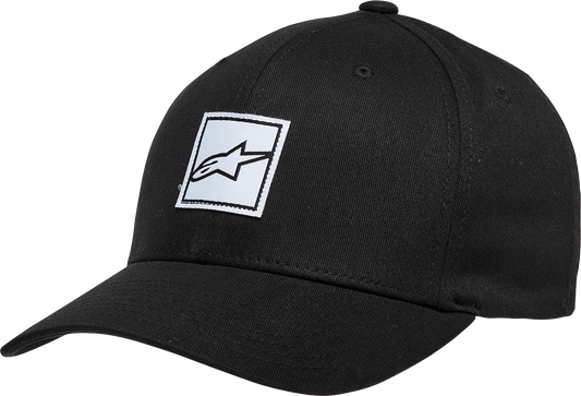 Alpinestars Meddle Hat - Black Large/XL - Comfortable Stretch Twill Cap with Woven Logo - Kelly Motorsports