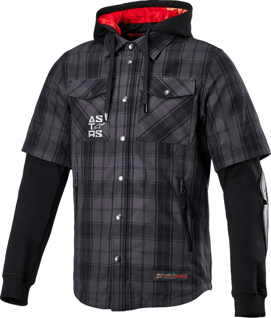 Alpinestars MO.ST.EQ Tartan Jacket - Gray/Black, XL - Versatile Riding Garment with Armor and Water-Repellent Finish - Kelly Motorsports
