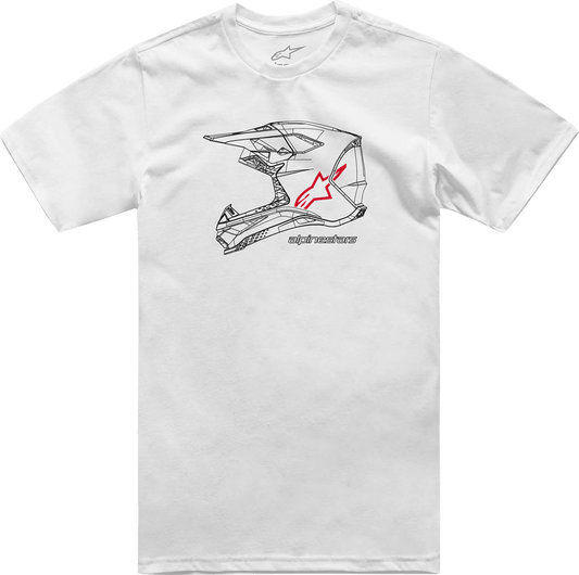 Alpinestars MX Helmet Graphic T-Shirt - White, 2XL (Part Number 1214-73116-20-2XL) - Kelly Motorsports