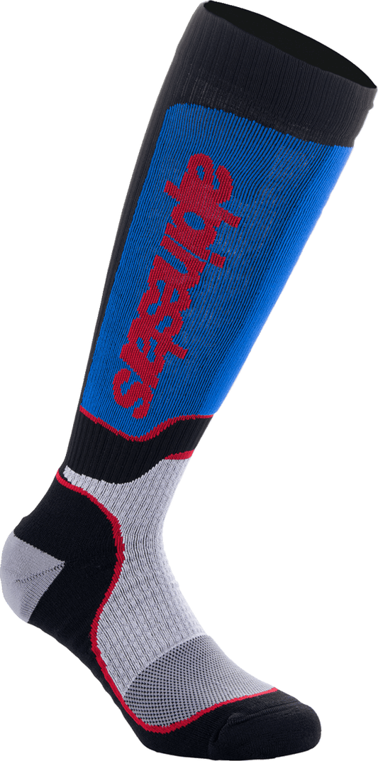 Alpinestars MX Plus Socks - Black/Red/White/Blue, Large - Part 4702324-1226-L - Kelly Motorsports