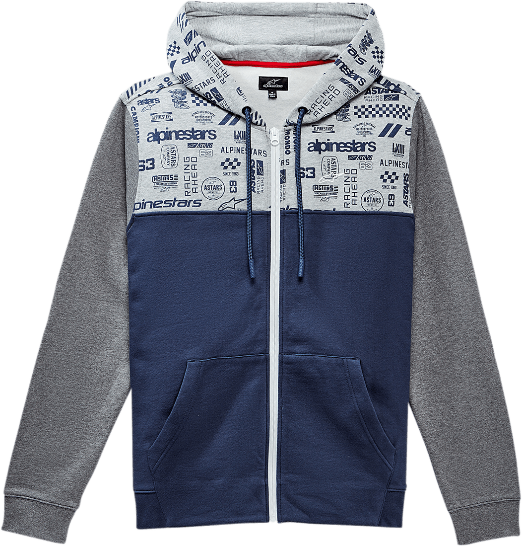 Alpinestars Perpetuity Hoodie Navy XL - Comfortable Fleece with Logo Details - Kelly Motorsports
