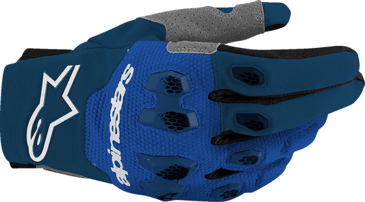 Alpinestars Pro-Dura Gloves - Navy, Bright Blue & White, 2XL - Durable Enduro Motorcycle Gloves - Kelly Motorsports